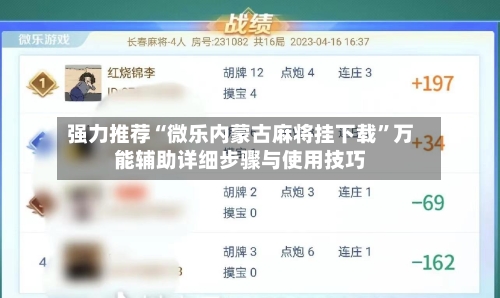强力推荐“微乐内蒙古麻将挂下载	”万能辅助详细步骤与使用技巧-第2张图片