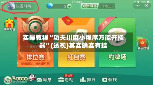实操教程“功夫川麻小程序万能开挂器”(透视)其实确实有挂-第3张图片