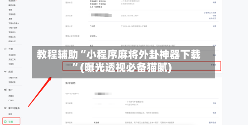 教程辅助“小程序麻将外卦神器下载	”(曝光透视必备猫腻)-第2张图片