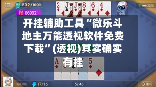 开挂辅助工具“微乐斗地主万能透视软件免费下载”(透视)其实确实有挂-第1张图片