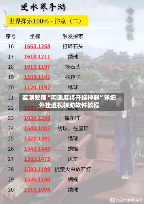 实测教程“闲逸麻将开挂神器”详细外挂透视辅助软件教程-第1张图片