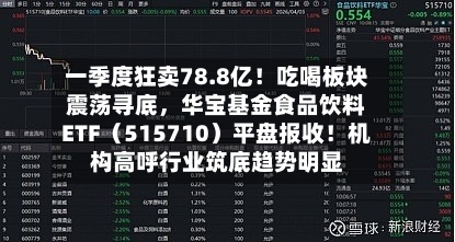一季度狂卖78.8亿！吃喝板块震荡寻底，华宝基金食品饮料ETF（515710）平盘报收！机构高呼行业筑底趋势明显-第1张图片