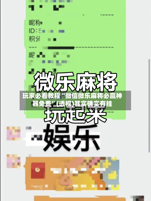 玩家必看教程“微信微乐麻将必赢神器免费”(透视)其实确实有挂-第1张图片