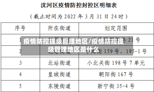 疫情防控提级管理地区/疫情防控提级管理地区是什么-第1张图片