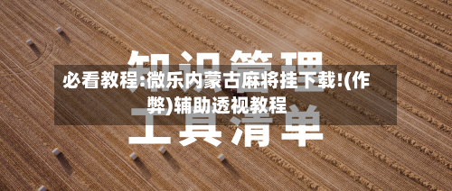 必看教程:微乐内蒙古麻将挂下载!(作弊)辅助透视教程-第2张图片