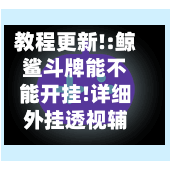 教程更新!:鲸鲨斗牌能不能开挂!详细外挂透视辅助软件教程-第3张图片