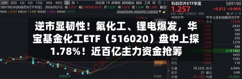 逆市显韧性！氟化工、锂电爆发，华宝基金化工ETF（516020）盘中上探1.78%！近百亿主力资金抢筹-第1张图片