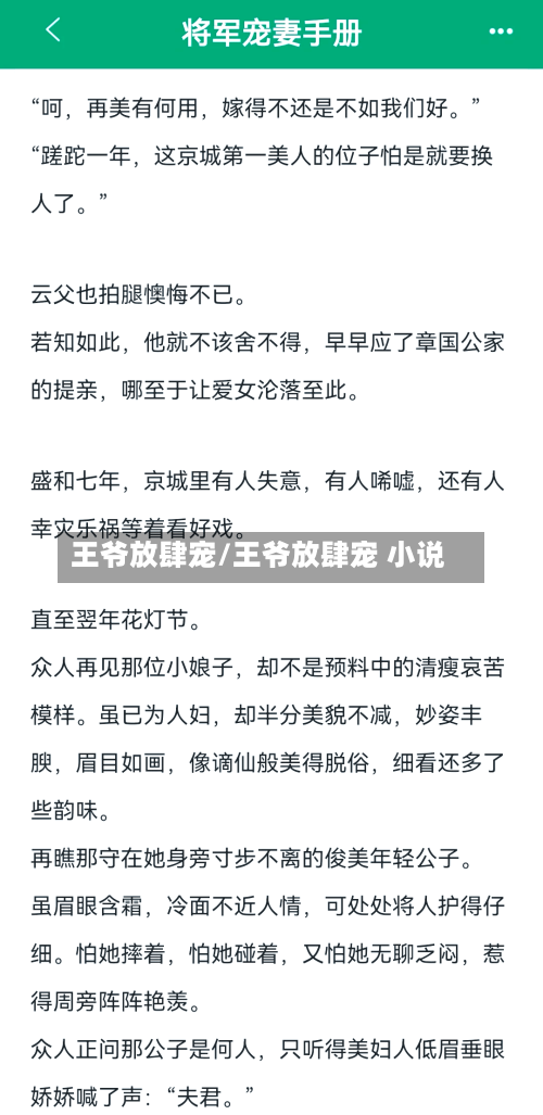王爷放肆宠/王爷放肆宠 小说-第1张图片