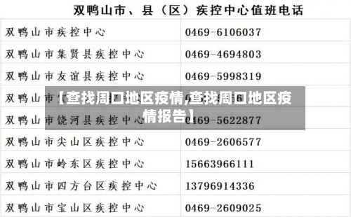 【查找周口地区疫情,查找周口地区疫情报告】-第1张图片