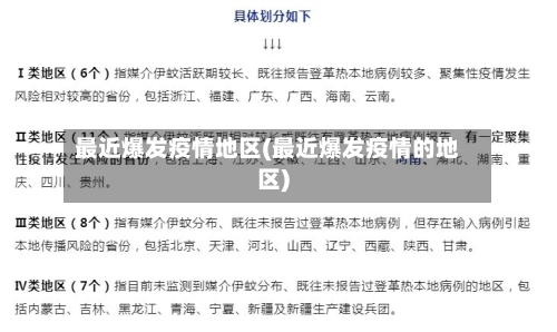最近爆发疫情地区(最近爆发疫情的地区)-第1张图片