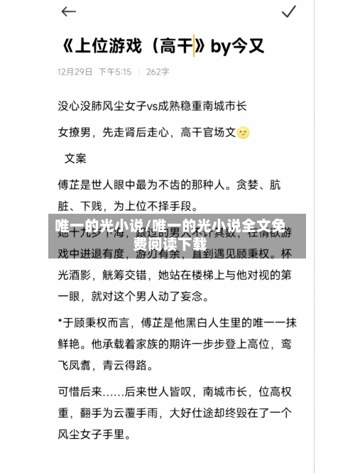 唯一的光小说/唯一的光小说全文免费阅读下载-第1张图片