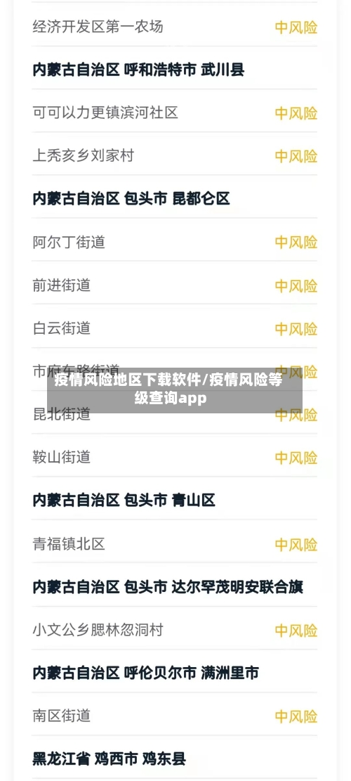 疫情风险地区下载软件/疫情风险等级查询app-第1张图片