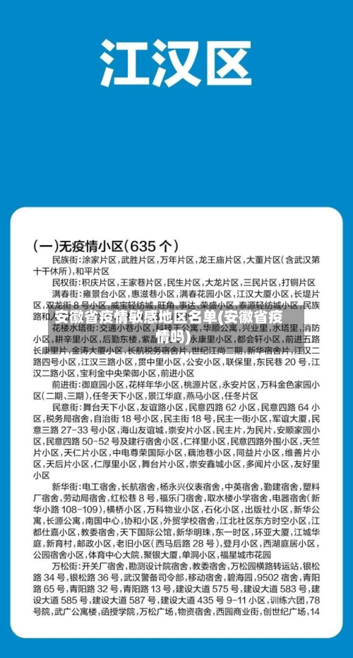 安徽省疫情敏感地区名单(安徽省疫情吗)-第1张图片