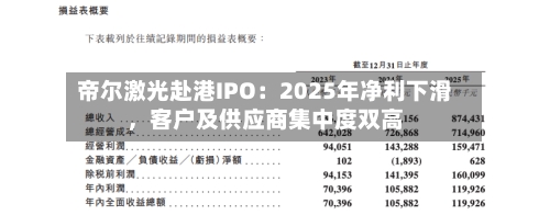 帝尔激光赴港IPO：2025年净利下滑，客户及供应商集中度双高-第1张图片