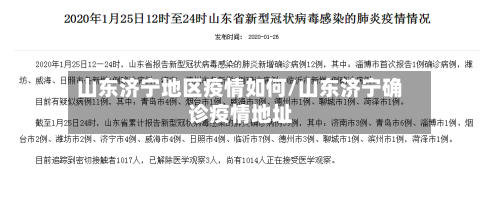 山东济宁地区疫情如何/山东济宁确诊疫情地址-第2张图片