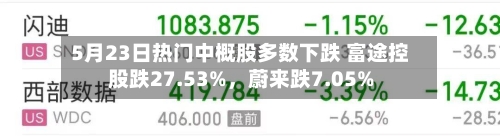 5月23日热门中概股多数下跌 富途控股跌27.53%	，蔚来跌7.05%-第2张图片