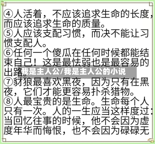 我是主人公/我是主人公的小说-第1张图片